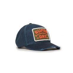Czapka z daszkiem z logo Superdry. Niebieskie czapki z daszkiem Superdry, z aplikacjami. Za 131.00 zł.