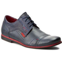 Półbuty GREGOR - 01581-ME-B740-K1590-DS Granatowy. Niebieskie eleganckie półbuty Gregor, bez wzorów, z materiału, bez obcasa, bez zapięcia. W wyprzedaży za 189.00 zł.