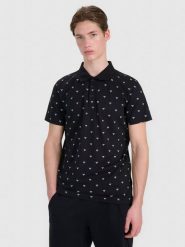 4F Koszulka polo regular męska - czarna XXL. Czarne koszulki polo 4F, m, bez wzorów, z bawełny, bez kołnierzyka, bez ramiączek. Za 89.99 zł.