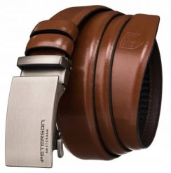 Pasek męski Peterson PTN A005 BROWN brązowy. Brązowe paski Peterson, bez wzorów, z jeansu. Za 79.00 zł.