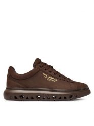 KARL LAGERFELD Sneakersy Kapri Kite KL54527 Brązowy ciemny. Brązowe buty sportowe casual KARL LAGERFELD, bez wzorów, z nubiku, bez zapięcia. Za 989.99 zł.