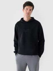 4F Bluza dresowa nierozpinana z kapturem męska - czarna M. Czarne bluzy z kapturem 4F, m, bez wzorów, z bawełny, z kapturem. W wyprzedaży za 99.99 zł.