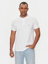 Tommy Hilfiger Polo Mao MW0MW34752 Biały Slim Fit. Białe koszulki polo Tommy Hilfiger, m, bez wzorów, z bawełny, bez kołnierzyka, bez ramiączek. Za 219.99 zł.