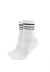 Skarpetki z okrągłym dekoltem 2-Pack - Biały - EU 39-42. Białe skarpety GORILLA WEAR, bez wzorów, z bawełny. Za 127.00 zł.
