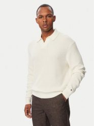 Tommy Hilfiger Sweter Fisherman MW0MW42804 Kremowy Regular Fit. Białe swetry rozpinane Tommy Hilfiger, m, bez wzorów, z syntetyku, bez kołnierzyka, bez ramiączek. Za 649.99 zł.