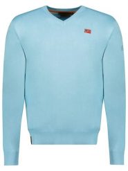 Geographical Norway Sweter w kolorze błękitnym rozmiar: XXL. Niebieskie swetry nierozpinane Geographical Norway, xxl, bez wzorów, bez kołnierzyka, bez ramiączek. Za 92.42 zł.