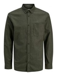 Jack & Jones Koszula - Slim fit - w kolorze khaki rozmiar: XXL. Brązowe koszule Jack & Jones, xxl, bez wzorów, z bawełny, bez kołnierzyka, bez ramiączek. Za 78.66 zł.
