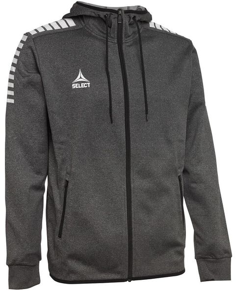 Bluza piłkarska męska rozpinana z kapturem Select Monaco ZIP Hoodie szara. Szare bluzy z kapturem Select, m, bez wzorów, z poliesteru, z kapturem. Za 185.35 zł.