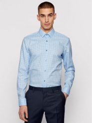 Boss Koszula Isko 50449900 Błękitny Slim Fit. Niebieskie koszule Boss, m, bez wzorów, z bawełny, bez kołnierzyka, bez ramiączek. Za 499.99 zł.