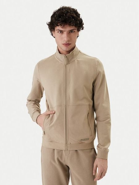 Guess Bluza Z6GQ04 K2833 Beżowy Regular Fit. Brązowe bluzy Guess, m, z aplikacjami, z bawełny, bez kaptura. Za 474.99 zł.