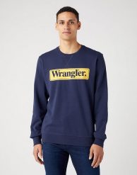 WRANGLER SEASONAL CREW MĘSKA BLUZA BEZ KAPTURA NIEROZPINANA NAVY W6F3I3114. Niebieskie bluzy Wrangler, m, bez wzorów, bez kaptura. Za 149.99 zł.