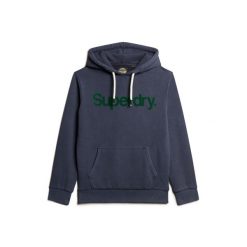 Bluza z kapturem Superdry Classic Core Logo. Niebieskie bluzy z kapturem Superdry, m, bez wzorów, z materiału, z kapturem. Za 369.75 zł.