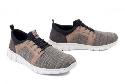 RIEKER B7796-64 beige combination, półbuty męskie. Brązowe eleganckie półbuty Rieker, bez wzorów, bez obcasa, bez zapięcia. Za 369.90 zł.