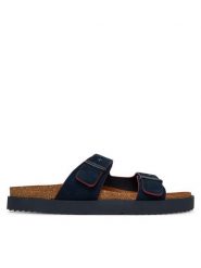 Tommy Hilfiger Klapki Cork Adjustable Suede Sandal FM0FM05869 Granatowy. Niebieskie klapki Tommy Hilfiger, ze skóry. Za 409.99 zł.