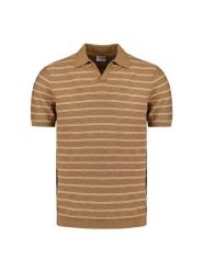 No Excess Koszulka polo w kolorze jasnobrązowym rozmiar: L. Brązowe koszulki polo No Excess, l, bez wzorów, bez kołnierzyka, bez ramiączek. Za 121.80 zł.