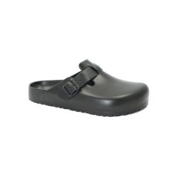 Klapki męskie Birkenstock Boston Eva. Czarne klapki Birkenstock, z materiału. W wyprzedaży za 209.00 zł.