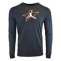 Koszulka treningowa męska Nike Air Jordan AJ6. Czarne bluzki z długim rękawem Nike, m, bez wzorów, bez kołnierzyka, bez ramiączek. Za 257.00 zł.