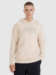 4F Bluza dresowa nierozpinana z kapturem męska - beżowa L. Brązowe bluzy z kapturem 4F, l, bez wzorów, z bawełny, z kapturem. W wyprzedaży za 99.99 zł.
