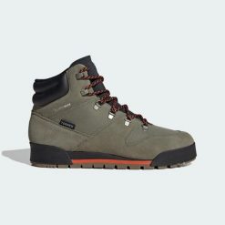 Buty trekkingowe Terrex Snowpitch CLIMAWARM. Brązowe buty turystyczne Adidas, na zimę, bez wzorów, z gumy, bez zapięcia, trekkingowe, ClimaWarm (Adidas). Za 599.00 zł.