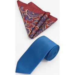 Krawat i poszetka - Granatowy. Krawaty i muchy marki Reserved. Za 59.99 zł.