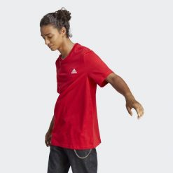 Koszulka sportowa męska adidas Essentials. Białe t-shirty sportowe Adidas, bez wzorów, bez ramiączek, do piłki nożnej. Za 96.00 zł.