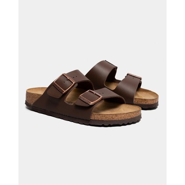 Klapki męskie Birkenstock Arizona BF. Brązowe klapki Birkenstock, z materiału. Za 380.66 zł.