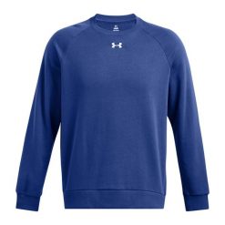 Bluza męska Under Armour Rival Fleece Crew. Niebieskie bluzy Under Armour, l, bez wzorów, bez kaptura. Za 129.99 zł.