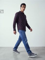 Bawełniana koszula slim fit w kratę - brązowy. Brązowe koszule Sinsay, l, bez wzorów, z bawełny, bez kołnierzyka, bez ramiączek. Za 59.99 zł.