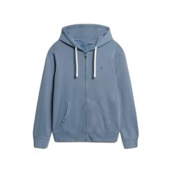 Klasyczna, zapinana na zamek hoodie essential Superdry. Niebieskie bluzy Superdry, m, bez wzorów, z kapturem. Za 342.35 zł.