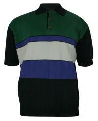 Koszulka POLO, Granatowo-Zielono-Chabrowa Dresowa, Dziergana, Męska, Krótki Rękaw, T-shirt -KINGS. Niebieskie bluzki z długim rękawem Kings, m, bez wzorów, z bawełny, bez kołnierzyka, bez ramiączek. Za 64.00 zł.
