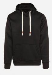 Czarna Bluza z Bawełną Kapturem i Kieszenią Typu Kangurek Norrise. Czarne bluzy z kapturem Born2be, l, bez wzorów, z bawełny. Za 79.99 zł.