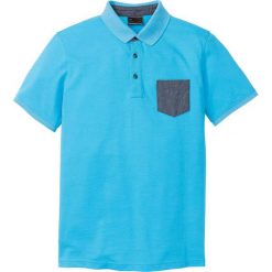 Shirt polo z kieszonką na wys. piersi bonprix turkusowy. Koszulki polo bonprix. Za 49.99 zł.