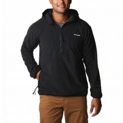 Polar Turystyczny Męski Columbia Backbowl Lite Half Zip Hoodie. Czarne bluzy z polaru Columbia, m, bez wzorów, z polaru, bez kaptura. Za 304.25 zł.