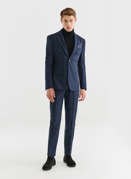 PAKO LORENTE – Granatowe spodnie garniturowe z wełną. Niebieskie eleganckie spodnie Pako Lorente, z lycry. Za 549.99 zł.