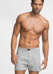 Luźne bokserki z dżerseju z miękką bawełną (4 pary). Szare bokserki bonprix, m, bez wzorów, z bawełny. Za 75.96 zł.