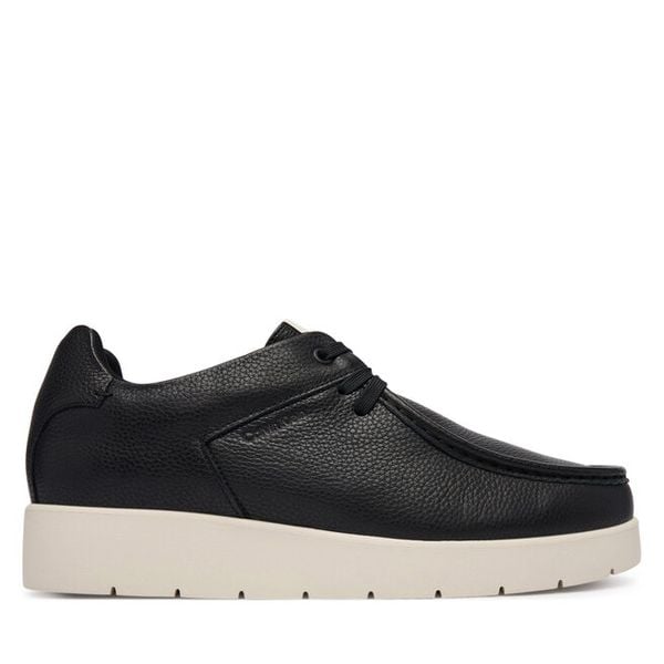 Półbuty Calvin Klein. Czarne eleganckie półbuty CALVIN KLEIN, bez wzorów, bez obcasa, bez zapięcia. Za 649.99 zł.