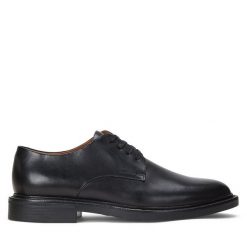 Półbuty Polo Ralph Lauren. Czarne eleganckie półbuty Polo Ralph Lauren, bez wzorów, bez obcasa, bez zapięcia. Za 1,049.00 zł.