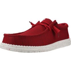 Buty HEY DUDE WALLY STRETCH SOX Czerwony. Czerwone buty turystyczne Hey dude, bez wzorów, z tkaniny, bez zapięcia, trekkingowe. Za 204.99 zł.