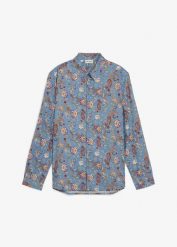 Koszula do pracy z czystej bawełny, slim fit. Niebieskie koszule bonprix, m, bez wzorów, z bawełny, bez kołnierzyka, bez ramiączek. Za 109.99 zł.