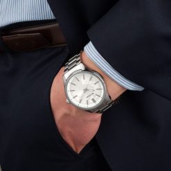 Zegarek męski bransoleta duży solidny srebrny glob premium Beltimore BT01. Szare zegarki srebrne. Za 149.99 zł.