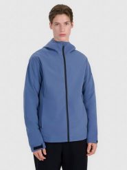 4F Kurtka softshell wiatroodporna membrana 5000 męska - granatowa XL. Niebieskie kurtki 4F, m, bez wzorów, z dzianiny, z kapturem. W wyprzedaży za 199.99 zł.