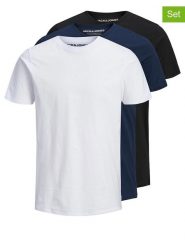 Jack & Jones Koszulki (3 szt.) w kolorze biało-czarno-granatowym rozmiar: S. Białe bezrękawniki Jack & Jones, s, bez wzorów, z bawełny, bez kołnierzyka, bez ramiączek. Za 74.45 zł.