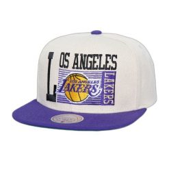 Czapka typu snapback Mitchell & Ness NBA Speed Zone Lakers. Białe czapki z daszkiem Mitchell & Ness, bez wzorów. Za 209.00 zł.