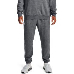 Męskie dresy Under Armour Essential Fleece Jogger Szaro-Szary. Szare joggery i bojówki Under Armour, m, bez wzorów, z bawełny, sportowe. Za 334.99 zł.