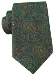 Ciemnozielony Krawat z Orientalnym Wzorem - Alties. Zielone krawaty i muchy Alties, bez wzorów, z tkaniny. Za 55.00 zł.