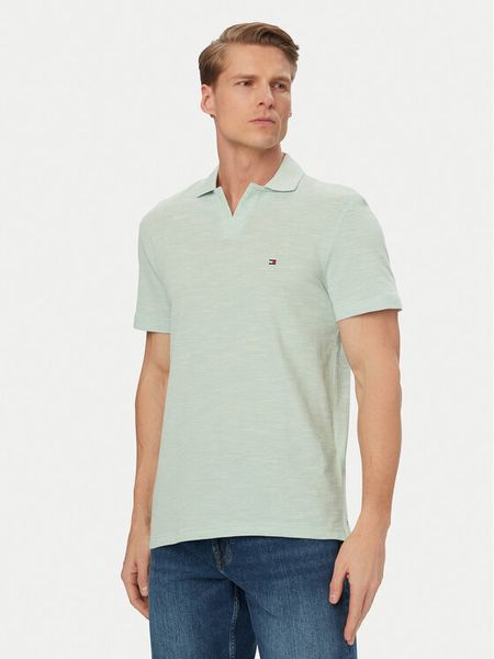 Tommy Hilfiger Polo Textured Oxford Pique MW0MW38482 Zielony jasny Regular Fit. Zielone koszulki polo Tommy Hilfiger, l, bez wzorów, z bawełny, bez kołnierzyka, bez ramiączek. Za 236.99 zł.