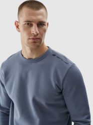 4F Bluza dresowa nierozpinana bez kaptura męska - niebieska S. Niebieskie bluzy bez kaptura 4F, m, bez wzorów, z bawełny, bez kaptura. W wyprzedaży za 79.99 zł.