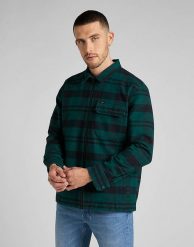 MĘSKA KOSZULA LEE ZIPPED OVERSHIRT L67GDP01 112322604. Koszule Lee, l, bez wzorów, bez kołnierzyka, bez ramiączek. Za 209.99 zł.