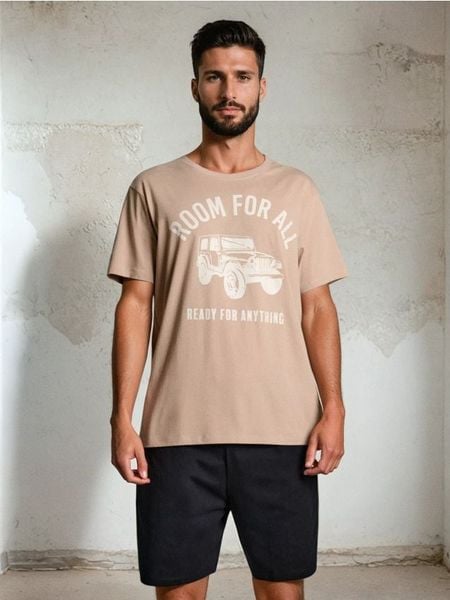 Bawełniana piżama dwuczęściowa - wielobarwny. Piżamy Sinsay, l, bez wzorów, z bawełny, bez ramiączek. Za 39.99 zł.