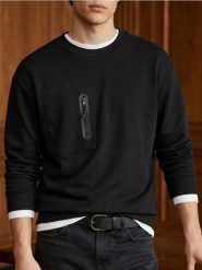 Bluza crewneck z domieszką bawełny - czarny. Czarne bluzy bez kaptura Sinsay, l, bez wzorów, z bawełny, bez kaptura. Za 49.99 zł.